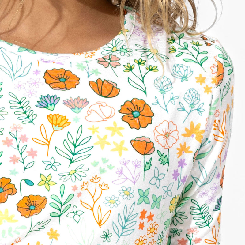 Summer Floral Bamboo Kids Pajamas