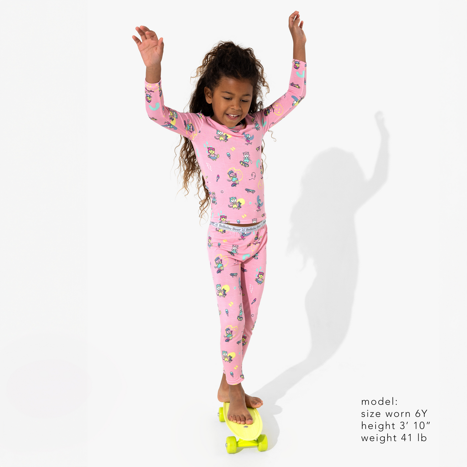 Skater Kitty Bamboo Kids Pajamas