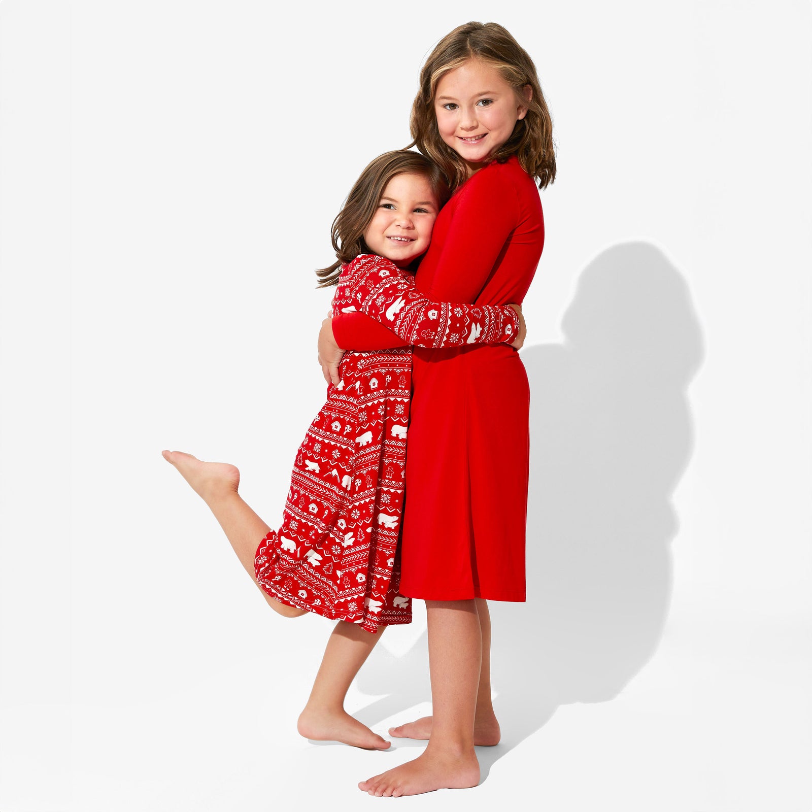 Winterberry Red Bamboo Girls' Long Sleeve Dress