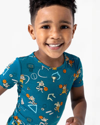 Basketball Pups Bamboo Kids Pajama Short Set