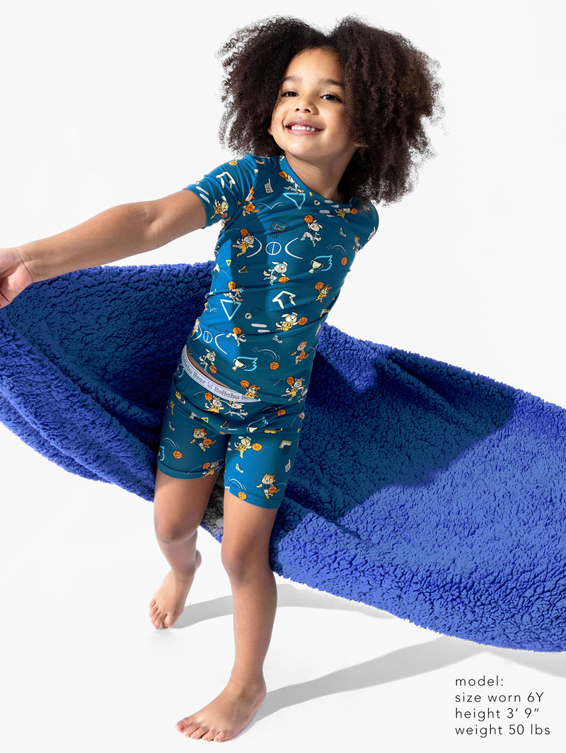 Basketball Pups Bamboo Kids Pajama Short Set