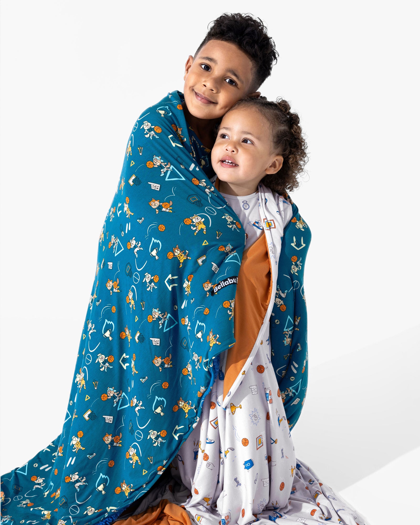 Basketball Pups Bamboo Sherpa Blanket