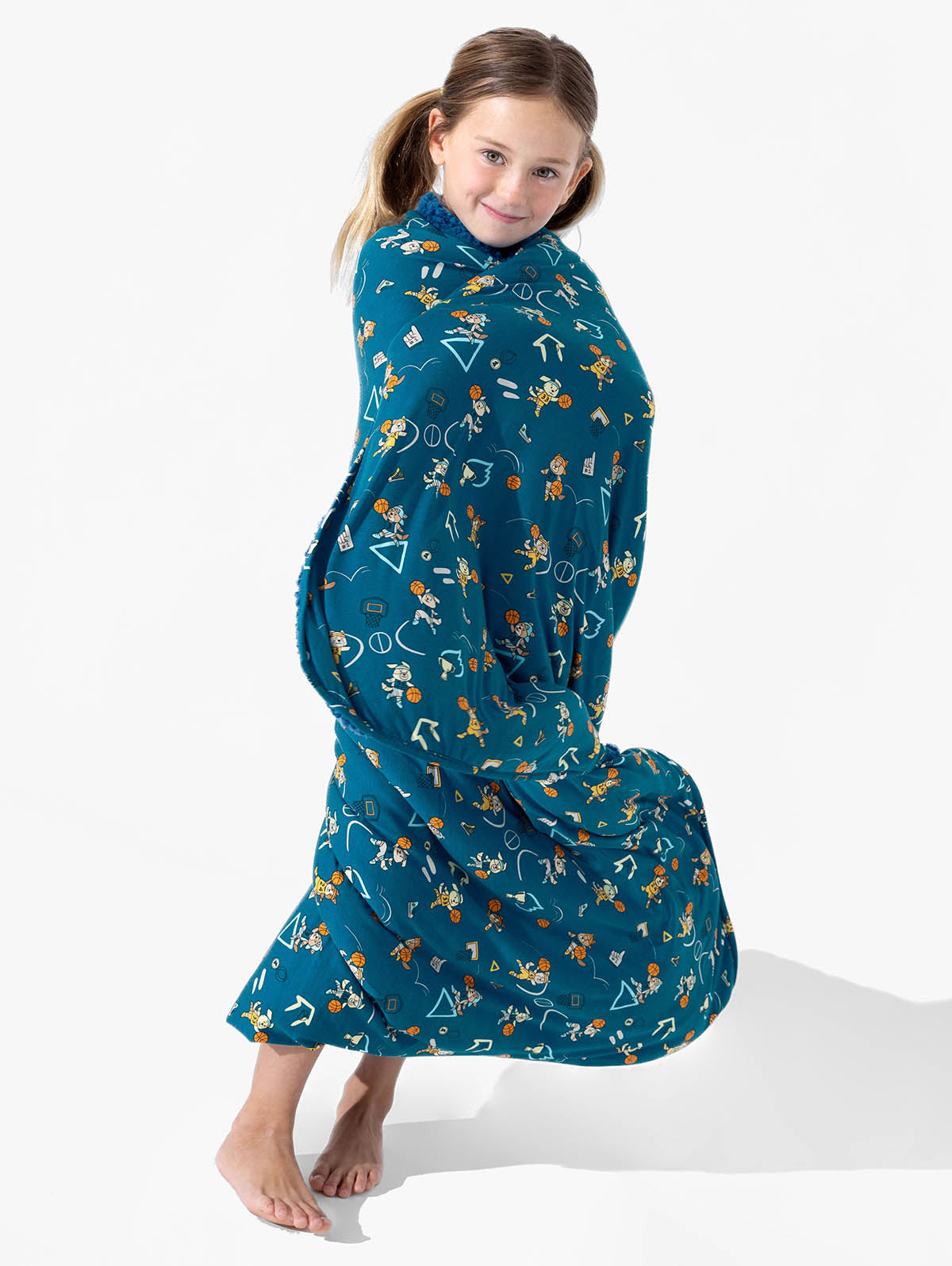 Basketball Pups Bamboo Sherpa Blanket