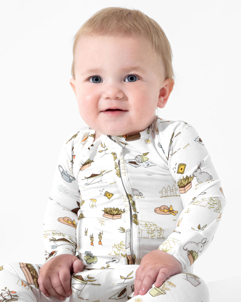 Bunny Garden Bamboo Convertible Footie