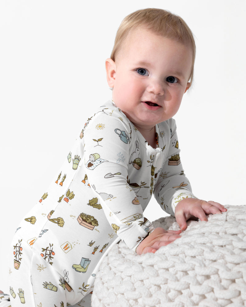 Bunny Garden Bamboo Convertible Footie