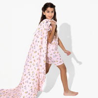 Easter Bunny Pink Bamboo Blanket