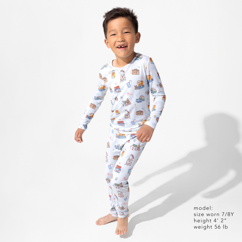 Vintage Suitcases Bamboo Kids Pajamas