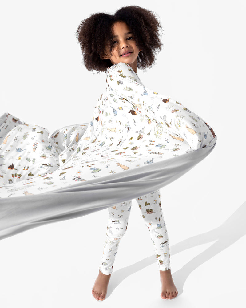 Bunny Garden Bamboo Blanket