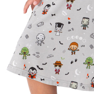 Little Monsters Bamboo Girls' Long Sleeve Dress