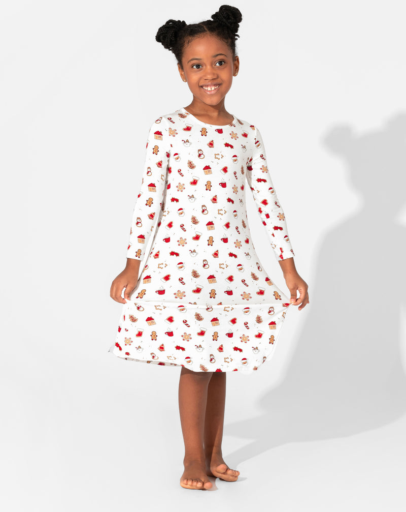 Sugar Cookies Bamboo Girls' Long Sleeve Dress