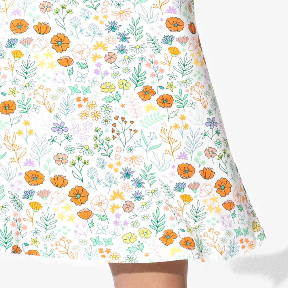 Summer Floral Bamboo Girls' Short Sleeve Dress