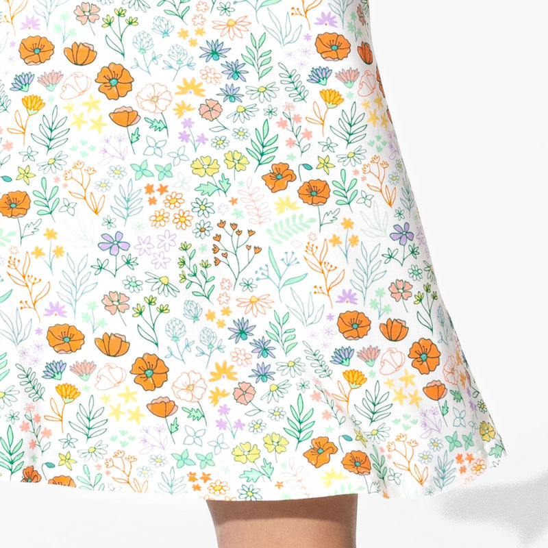 Summer Floral Bamboo Girls' Short Sleeve Dress