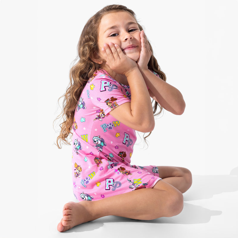 PAW Patrol: Varsity Pink Bamboo Girls' Short Sleeve Dress