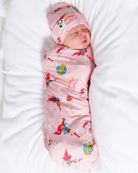 Supergirl & Krypto Bamboo Swaddle & Beanie Set