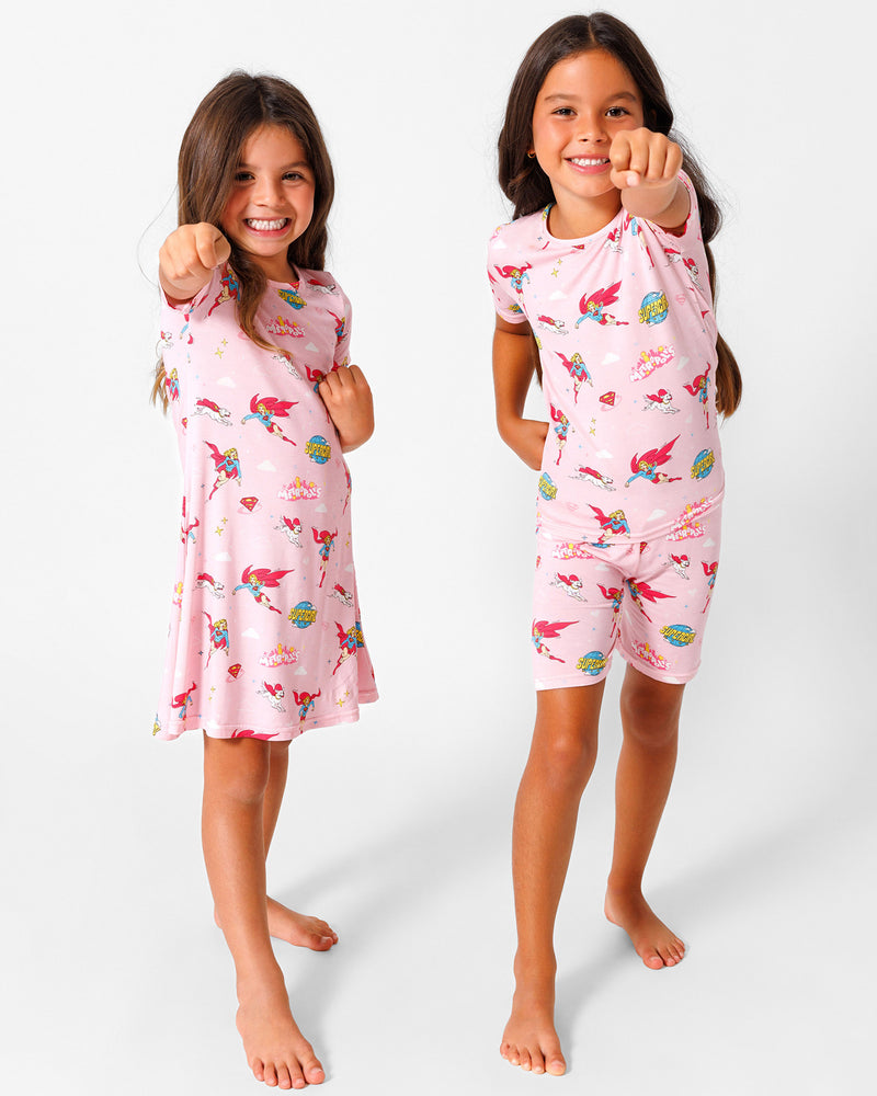 Supergirl & Krypto Bamboo Girls' Short Sleeve Dress