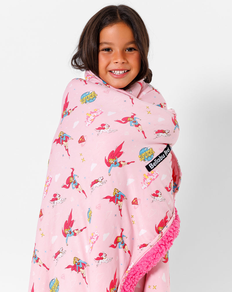 Supergirl & Krypto Bamboo Sherpa Blanket