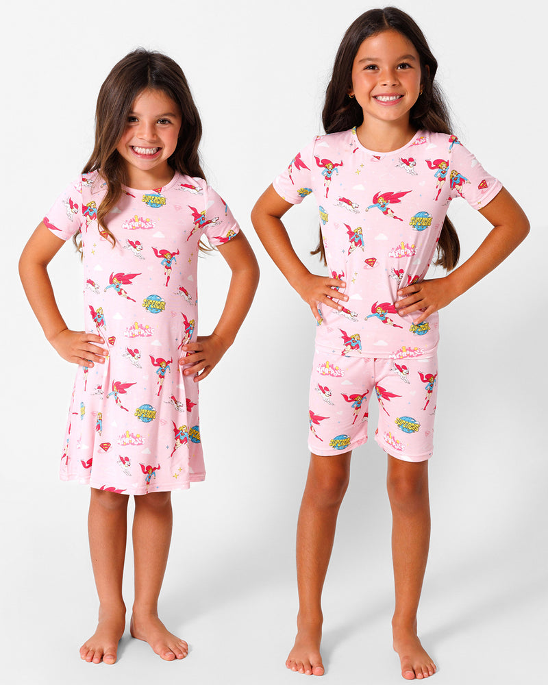 Supergirl & Krypto Bamboo Girls' Short Sleeve Dress