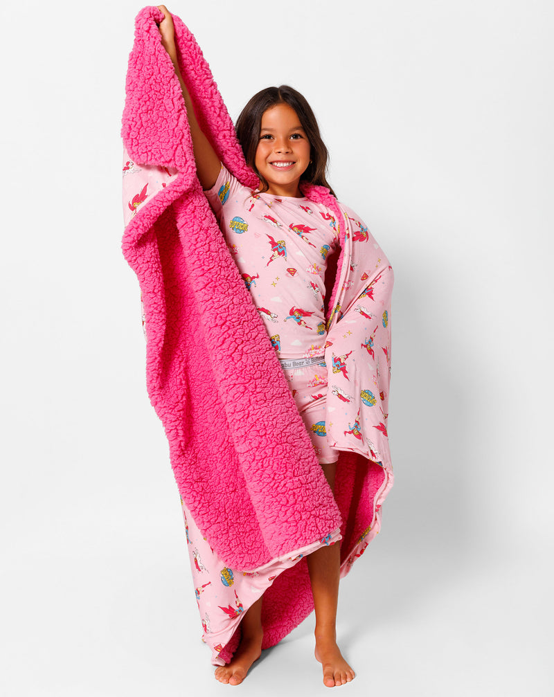 Supergirl & Krypto Bamboo Sherpa Blanket