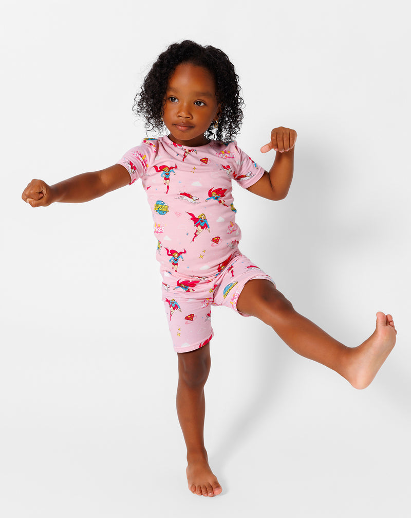 Supergirl & Krypto Bamboo Kids Pajama Short Set