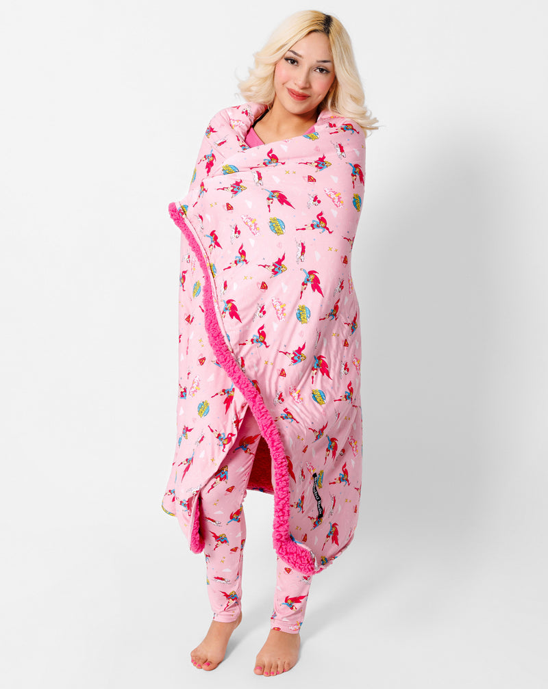 Supergirl & Krypto Bamboo Sherpa Blanket