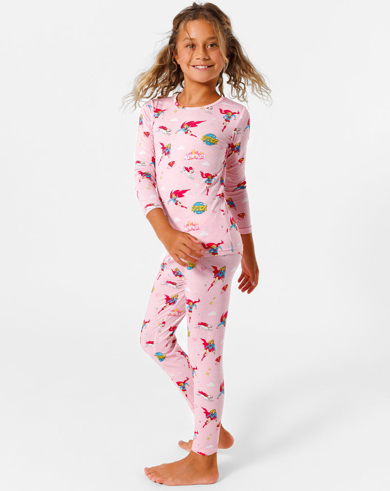 Supergirl & Krypto Bamboo Kids Pajamas