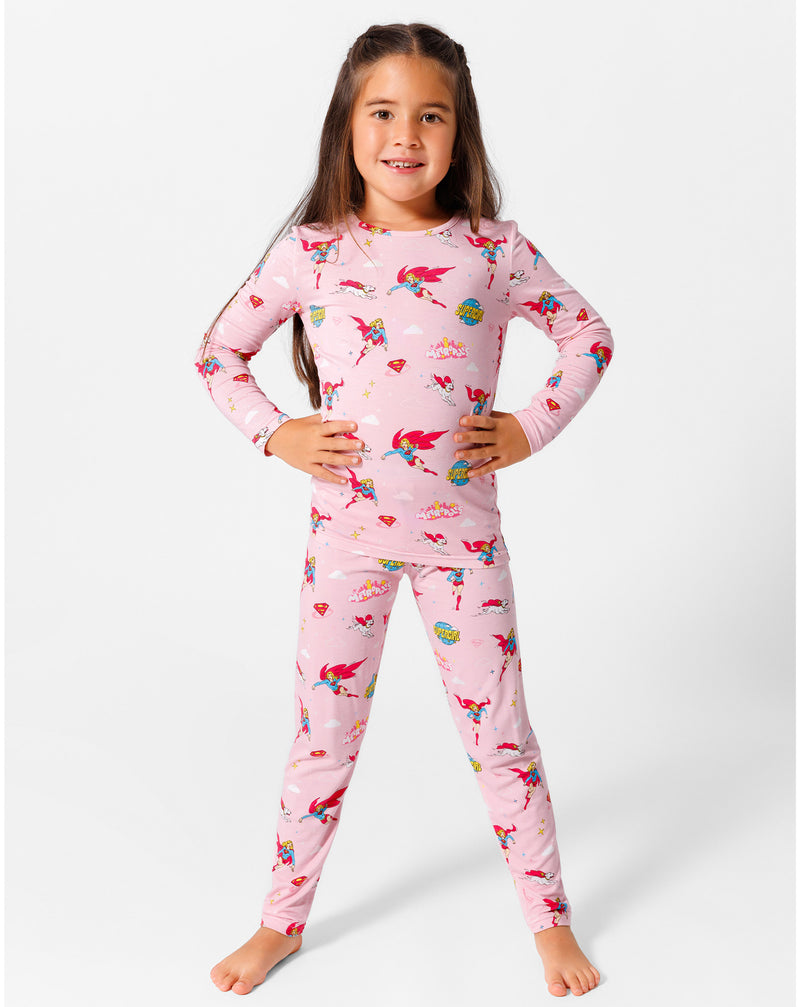 Supergirl & Krypto Bamboo Kids Pajamas