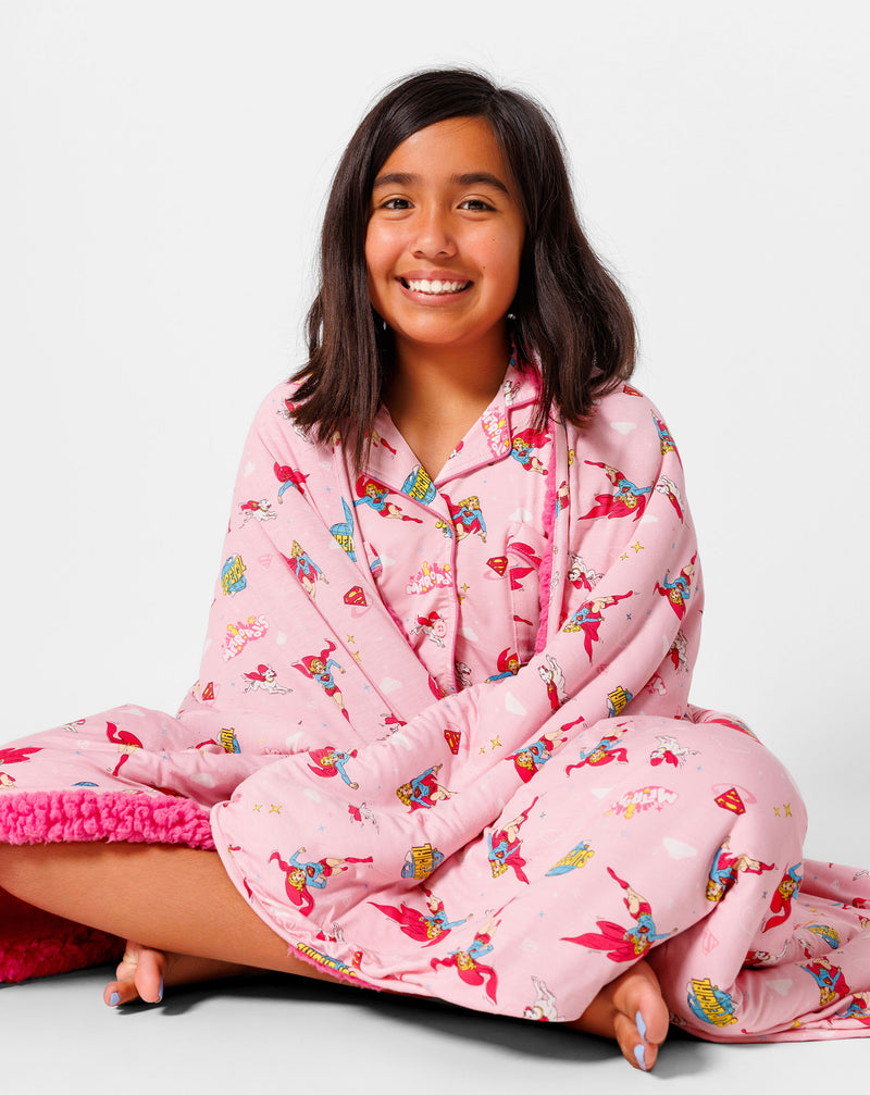Supergirl & Krypto Bamboo Sherpa Blanket