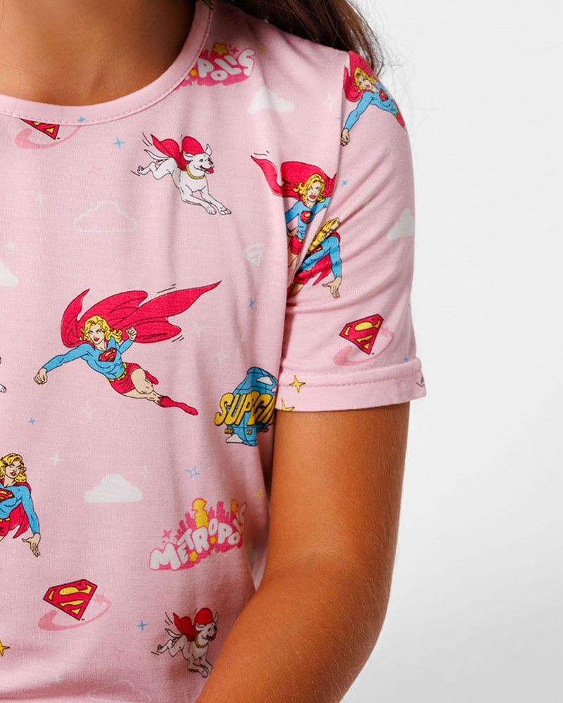 Supergirl & Krypto Bamboo Kids Pajama Short Set
