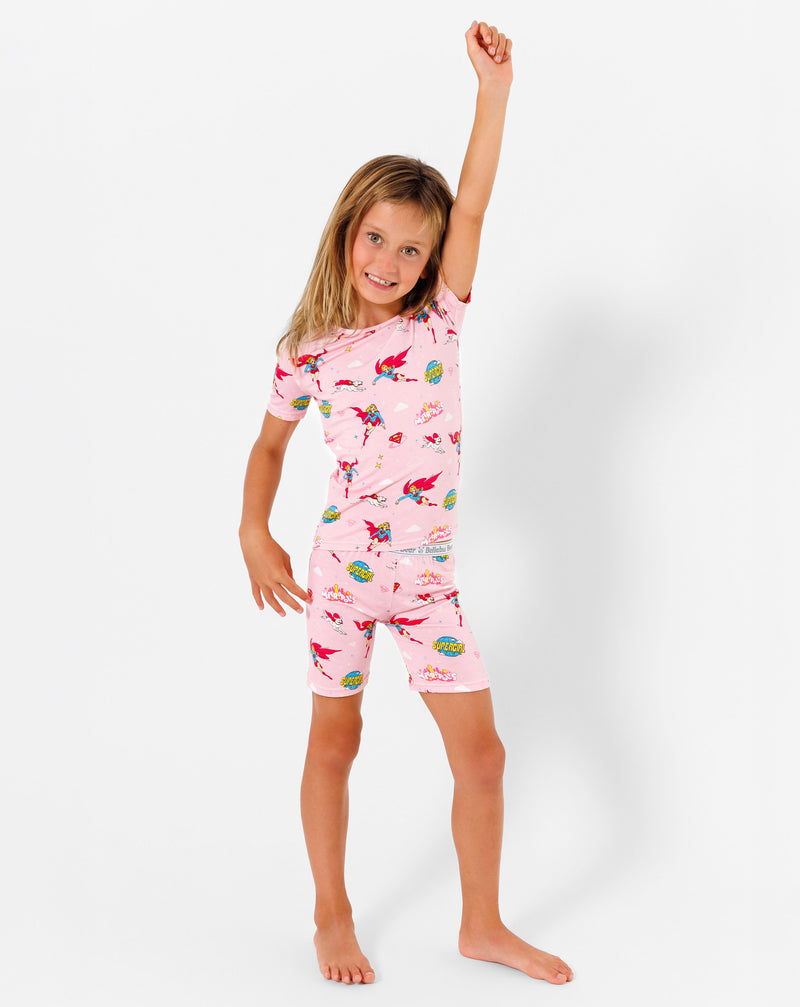 Supergirl & Krypto Bamboo Kids Pajama Short Set