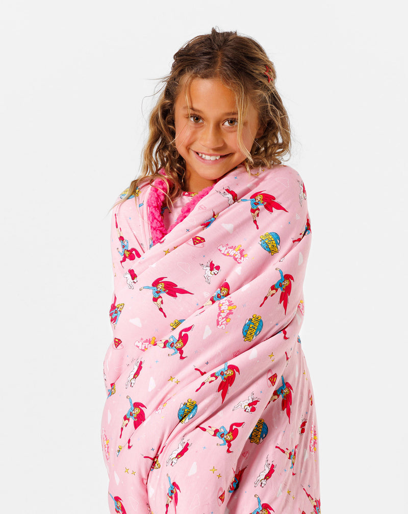 Supergirl & Krypto Bamboo Sherpa Blanket