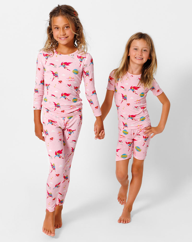 Supergirl & Krypto Bamboo Kids Pajama Short Set