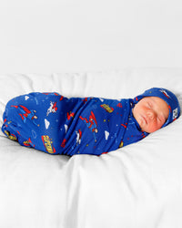 Superman & Krypto Bamboo Swaddle & Beanie Set