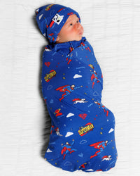 Superman & Krypto Bamboo Swaddle & Beanie Set