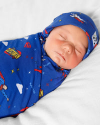 Superman & Krypto Bamboo Swaddle & Beanie Set