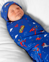Superman & Krypto Bamboo Swaddle & Beanie Set