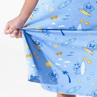 Baby Shark Surf Bamboo Girls' Short Sleeve Dress