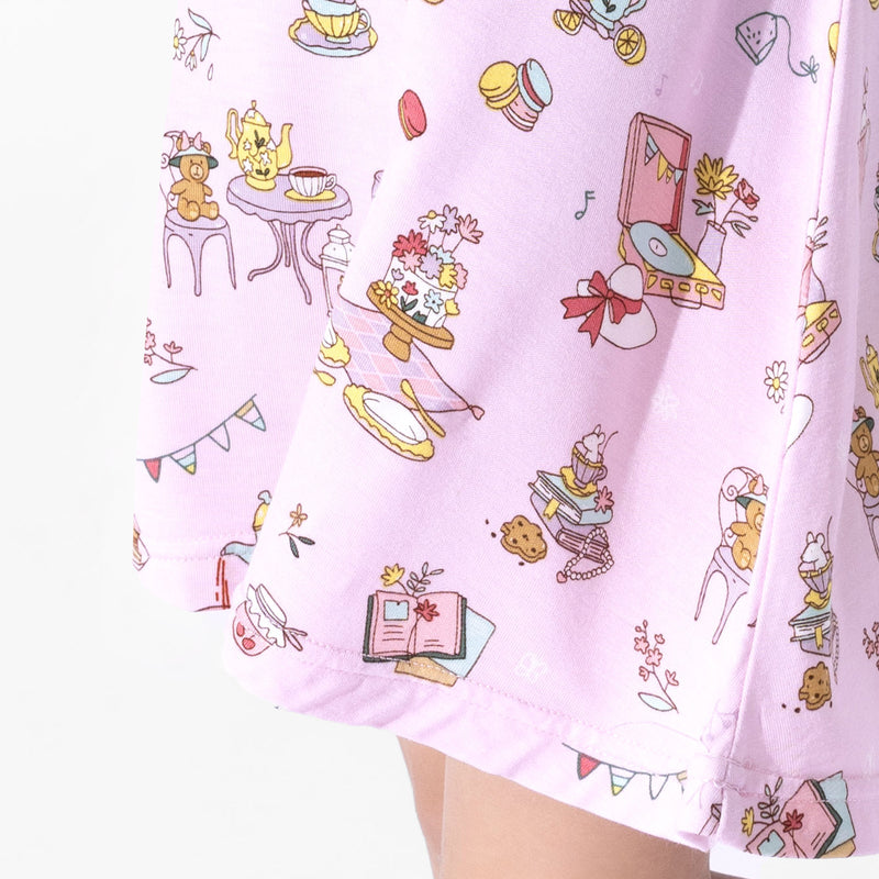 Tea Party Bamboo Girls' Short Sleeve Dress