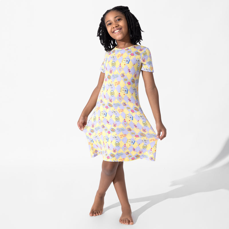 Clueless As If! Bamboo Girls' Short Sleeve Dress