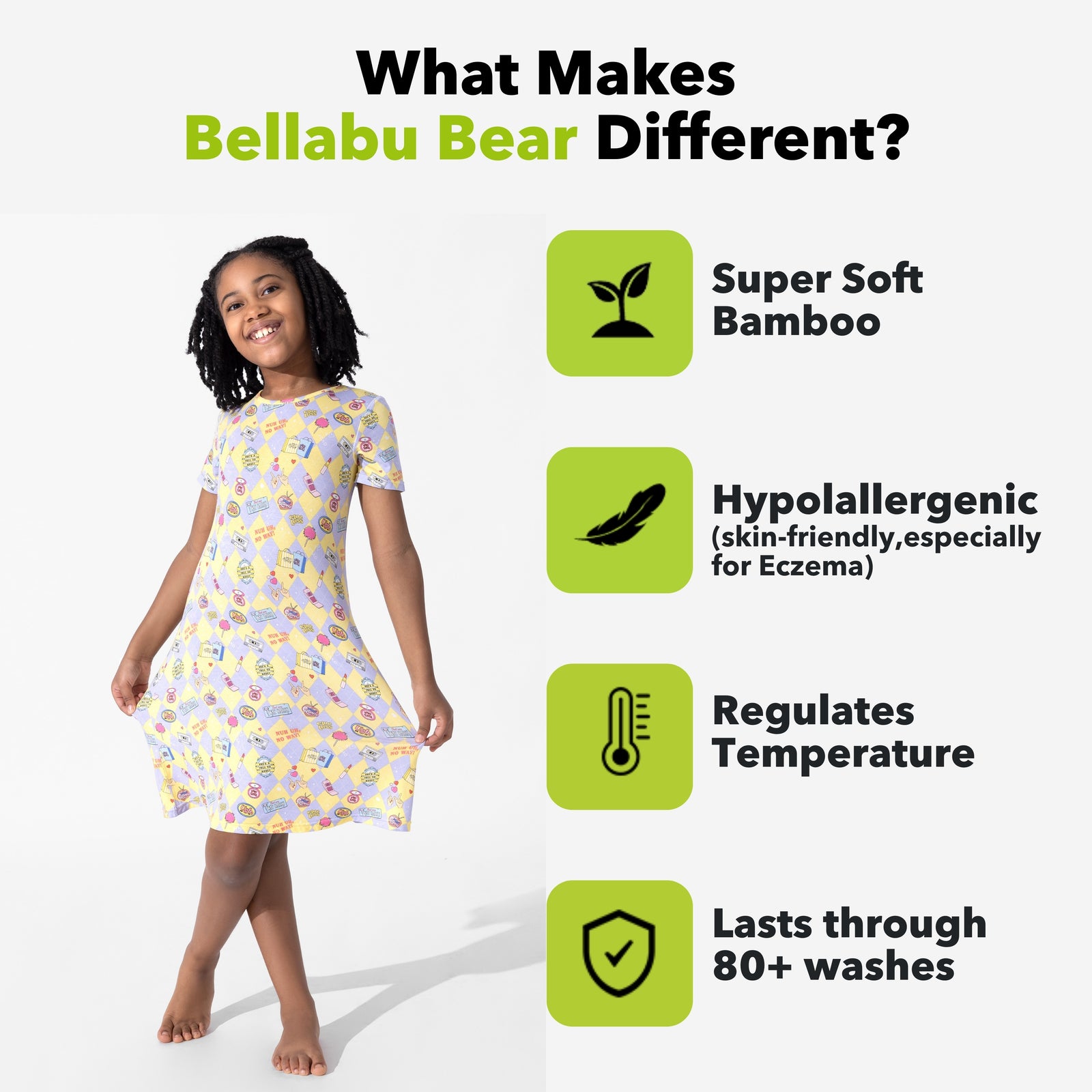 Clueless As If! Bamboo Girls' Short Sleeve Dress