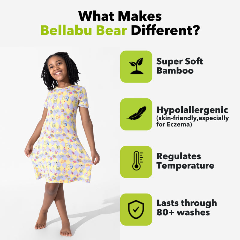 Clueless As If! Bamboo Girls' Short Sleeve Dress