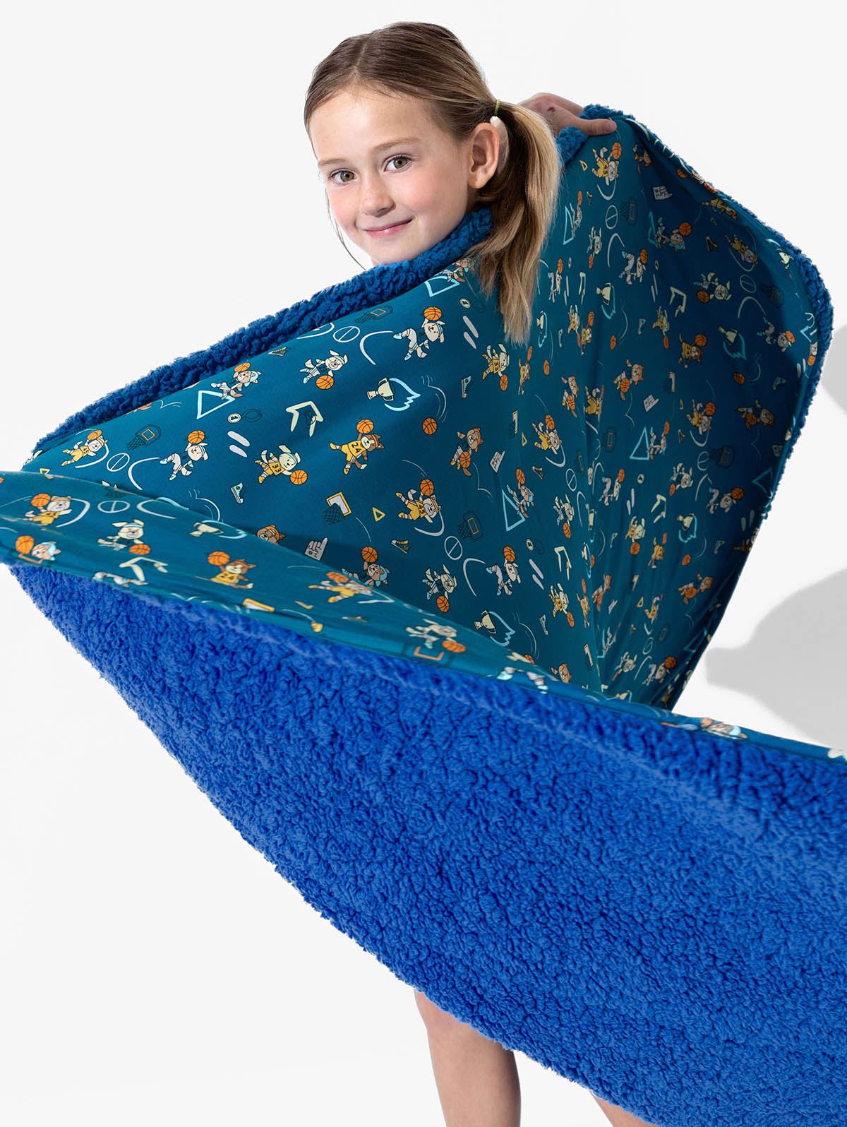 Basketball Pups Bamboo Sherpa Blanket