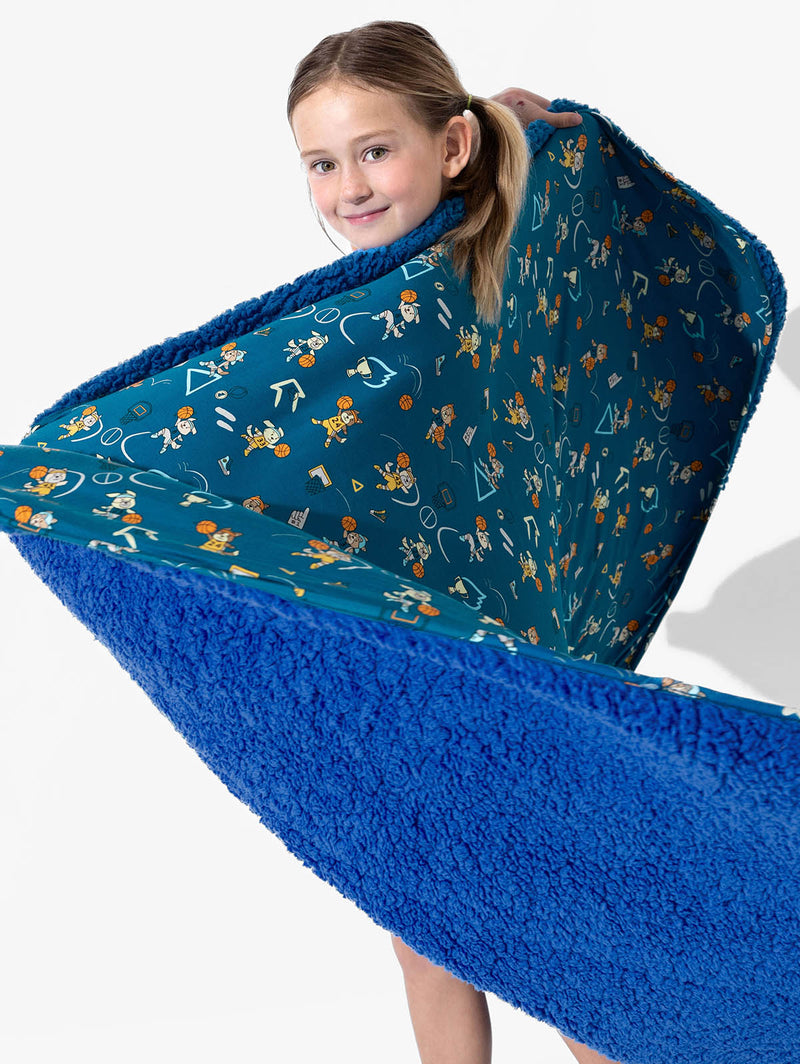 Basketball Pups Bamboo Sherpa Blanket