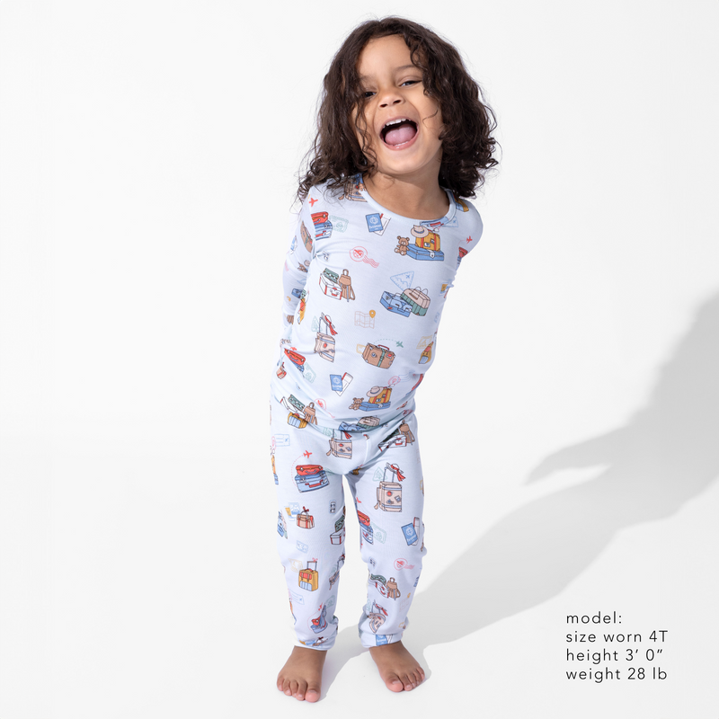 Vintage Suitcases Bamboo Kids Pajamas