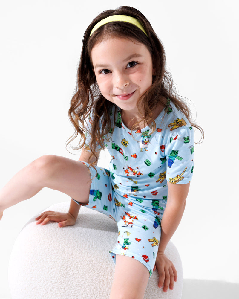 Minecraft: Chicken Jockey Bamboo Kids Pajama Short Set