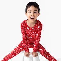 Polar Isle Red Bamboo Kids Pajamas