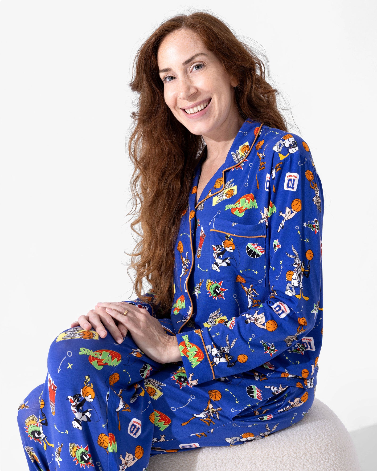Jam Pyjamas Space Jam Bamboo Women’s Pajama Set | Soft Button Down Bamboo Pajamas ...