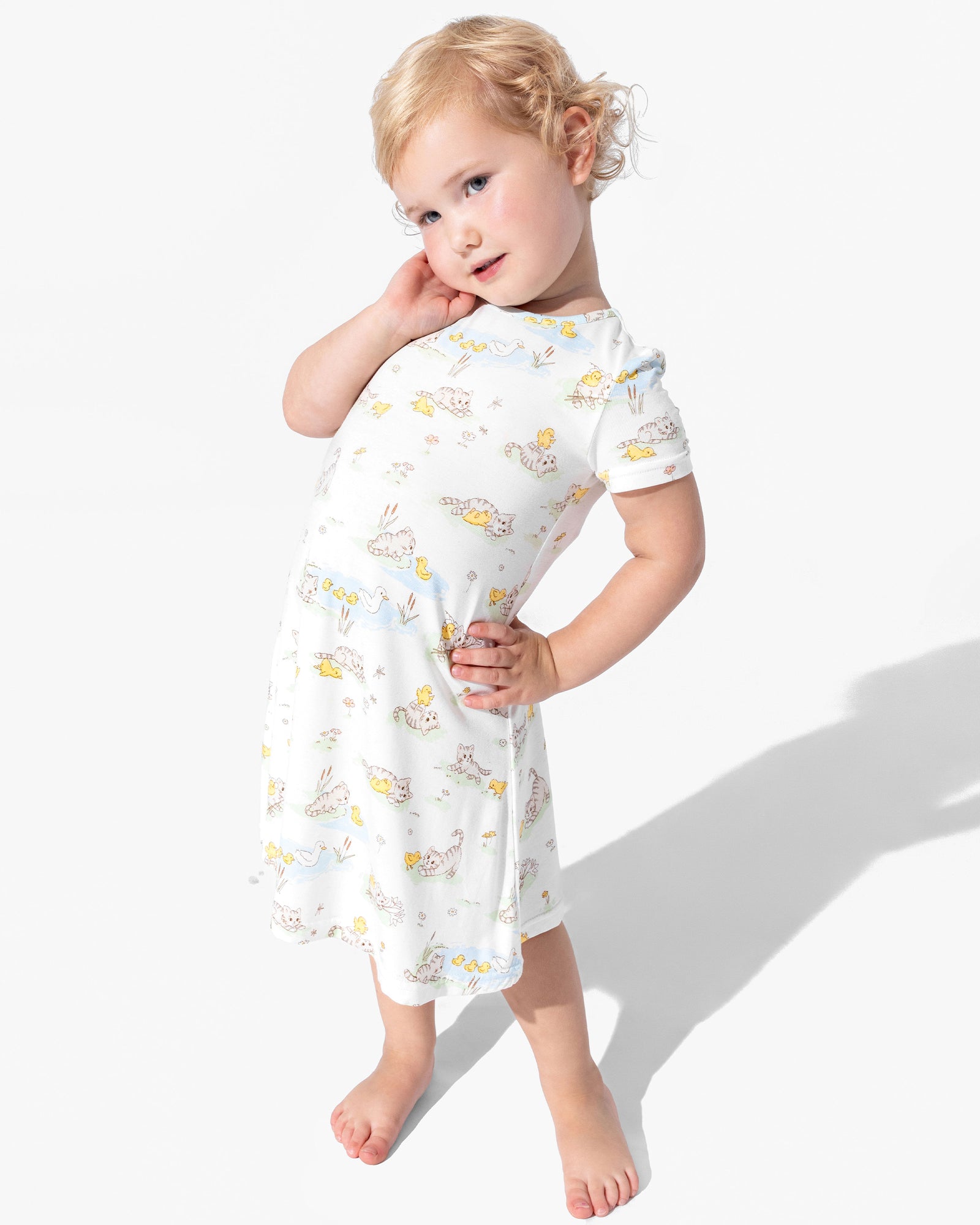 Tiny Tails Tales Bamboo Girls' Short Sleeve Dress