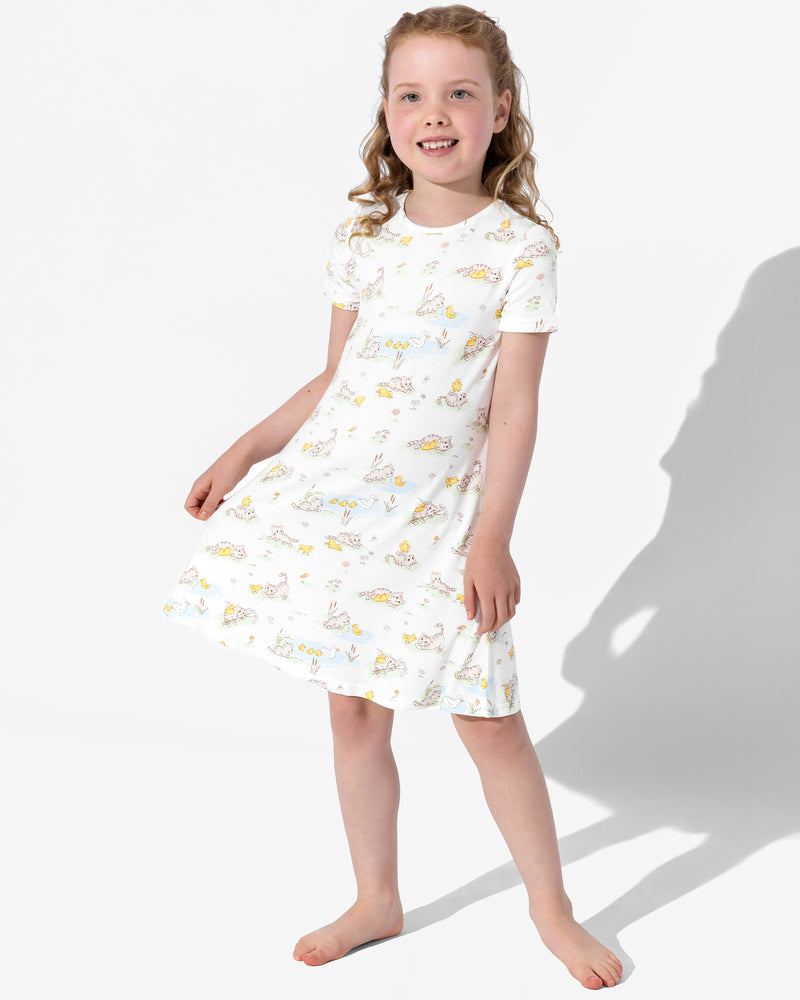 Tiny Tails Tales Bamboo Girls' Short Sleeve Dress
