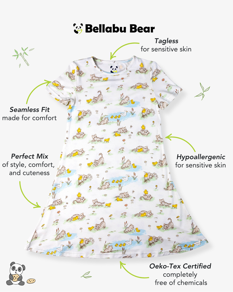 Tiny Tails Tales Bamboo Girls' Short Sleeve Dress