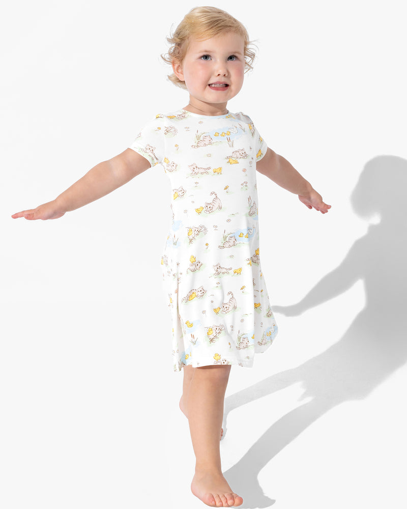Tiny Tails Tales Bamboo Girls' Short Sleeve Dress